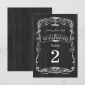 ブラックウッド ヴィンテージ ウェディング テーブル ナンバー カード (正面/裏面)