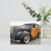 ブラックウディー車 ポストカード (スタンド正面)