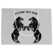 ブラックウマ抱き枕パーソナライズされたカスタム文字 ラージペーパーバッグ (裏面)