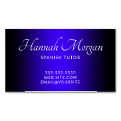 ブラックウルトラマリンブルーエレガントグラデーション マグネット名刺 (正面)