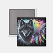 ブラックウルフとドリームキャッチャー マグネット (正面/裏面)