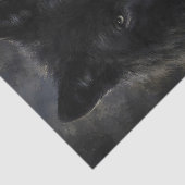 ブラックウルフの強烈な視線の肖像画 薄葉紙 (詳細)