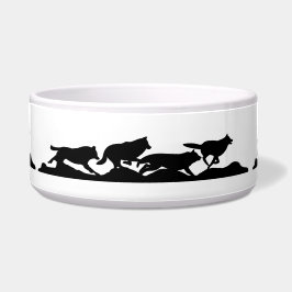 ブラックウルフシルエット走ワイルドとパック ボウル