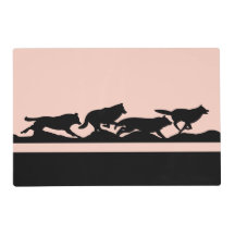 ブラックウルフシルエット走ワイルドとパック