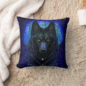 ブラックウルフドオンブルー クッション (ブランケット)