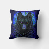 ブラックウルフドオンブルー クッション (裏面)