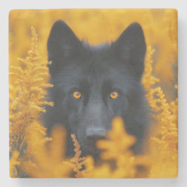 ブラックウルフドドイツシェパード ストーンコースター