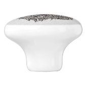 ブラックウルフヘッド抽象芸術イラストレーション セラミックノブ (側面)