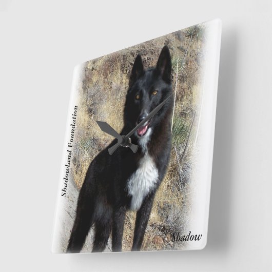 ブラックウルフ時計 スクエア壁時計 (傾斜)