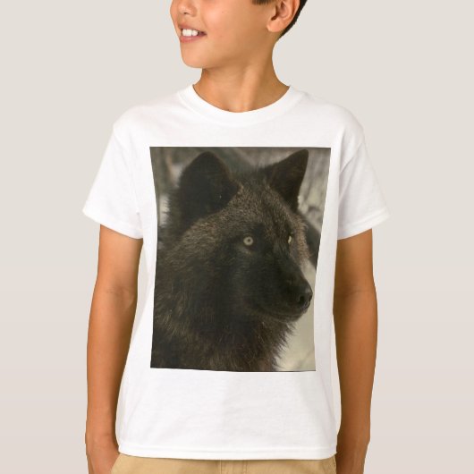 ブラックウルフ犬 Tシャツ (正面)