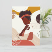ブラックウーマンイラストレーションアートポートレートプリント 招待状 (スタンド正面)