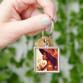 ブラックウーマンインフローラガーデンすべての行事デザイン キーホルダー (手)