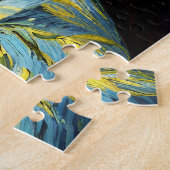 ブラックウーマンサンフラワーポートレートバンゴッホスタイル ジグソーパズル (側面)