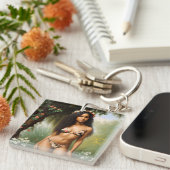 ブラックウーマンビキニモデルフローラ美しい キーホルダー (正面右)