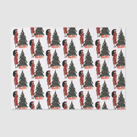 ブラックウーマンレオ〔占星術の〕十二宮図クリスマスオーナメント 薄葉紙 (正面)