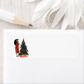 ブラックウーマンレオ〔占星術の〕十二宮図クリスマス ラベル (インサイチュ)