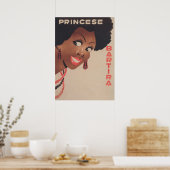 ブラックウーマンヴィンテージアートポートレート ポスター (キッチン)