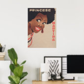 ブラックウーマンヴィンテージアートポートレート ポスター (ホームオフィス)
