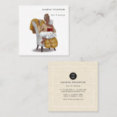 ブラックウーマン美しいファッション スクエア名刺 (正面/裏面)