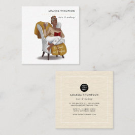 ブラックウーマン美しいファッション スクエア名刺