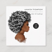 ブラックウーマン美容師 スクエア名刺 (正面)