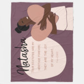 ブラックウーマン聖なる書物、 経典ハートパーソナライズされたプラム フリースブランケット (正面)