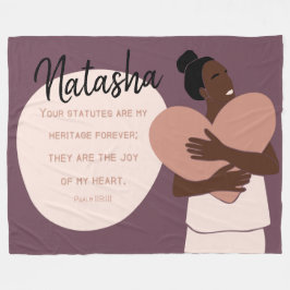 ブラックウーマン聖なる書物、 経典ハートパーソナライズされたプラム フリースブランケット
