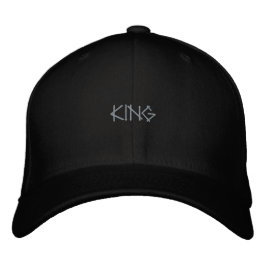 ブラックウールハット KING おしゃれな自信のあるストリートウェア 刺繍入りキャップ