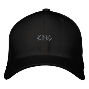 ブラックウールハット KING おしゃれな自信のあるストリートウェア 刺繍入りキャップ