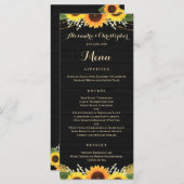 ブラックウ素朴ィードライトレースサンフラワー結婚ズ メニュー (正面/裏面)