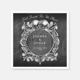 ブラックウ素朴ッドスカルゴシック結婚ズ スタンダードカクテルナプキン