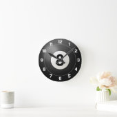 ブラックエイトボール ラウンド壁時計 (ホーム)