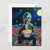 ブラックエイリアングリーン食べアイズの花の麺 ポストカード (正面/裏面)