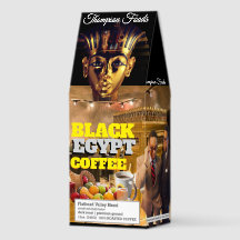 ブラックエジプトコーヒー、12oz 袋、ダークロースト、フラットロ