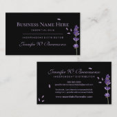 ブラックエッセンシャル油ラベンダー 名刺 (正面/裏面)