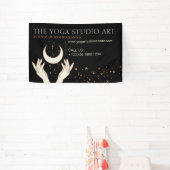 ブラックエネルギーハンズミスティックムーンスピリチュアル 横断幕 (インサイチュ)