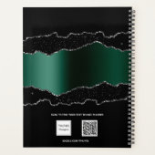 ブラックエメラルドグリーンシルバー大理石2026 プランナー手帳 (裏面)