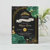 ブラックエメラルドグリーン王室のクラウンキンセアニラ 招待状 (スタンド正面)