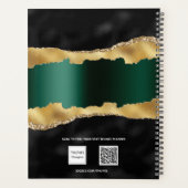 ブラックエメラルドグリーン金ゴールドアゲート大理石名 プランナー手帳 (裏面)