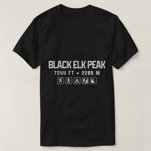 ブラックエルクピーク、サウスダコタマウンテンシャツ Tシャツ (デザイン正面)
