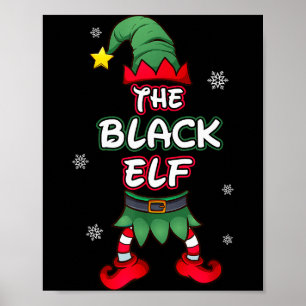 ブラックエルフのクリスマスパジャマ ぴったりファミリー グ ポスター