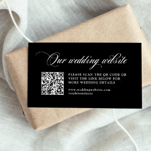 ブラックエレガイタリアンンス の結婚WebサイトQRコード エンクロージャーカード