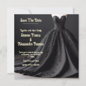 ブラックエレガンスでブライダルテーマを高はっきりしためる 案内状 (正面)