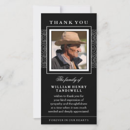 ブラックエレガンスサンキューメモリアルフォトカード サンキューカード