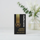 ブラックエレガンスストライキング金ゴールドラインズ運転手 名刺 (スタンド正面)