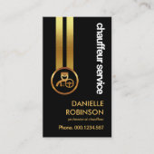 ブラックエレガンスストライキング金ゴールドラインズ運転手 名刺 (正面)