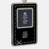 ブラックエレガンス保テキストを落ち着ける シルバープレートフレームオーナメント (右)