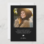 ブラックエレガンス卒業サンキューフォトコラージュ サンキューカード (裏面)