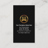 ブラックエレガンス垂直金ゴールドストライプトラックドライバー 名刺 (裏面)