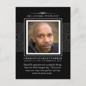 ブラックエレガンス悔やみや弔慰サンキューフォトポストカード ポストカード (正面)